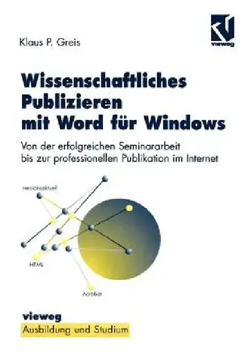 Cover of Wissenschaftliches Publizieren Mit Word Für Windows