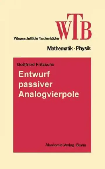 Cover of Entwurf Passiver Analogvierpole