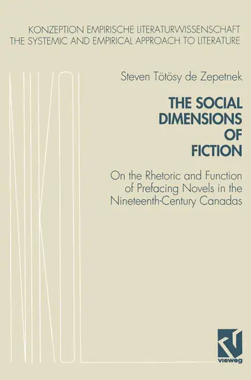 Cover of The Social Dimensions of Fiction