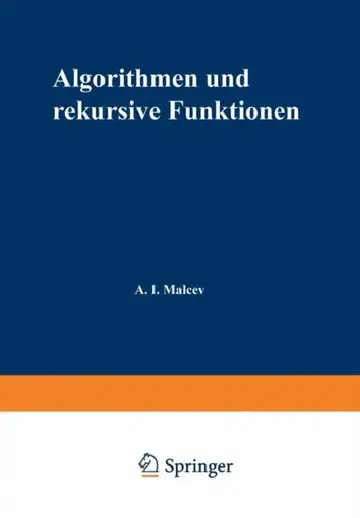 Cover of Algorithmen Und Rekursive Funktionen