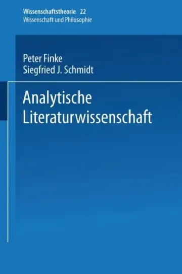Cover of Analytische Literaturwissenschaft