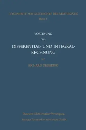 Cover of Vorlesung Über Differential- Und Integralrechnung 1861/62