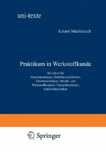 Cover of Praktikum in Werkstoffkunde