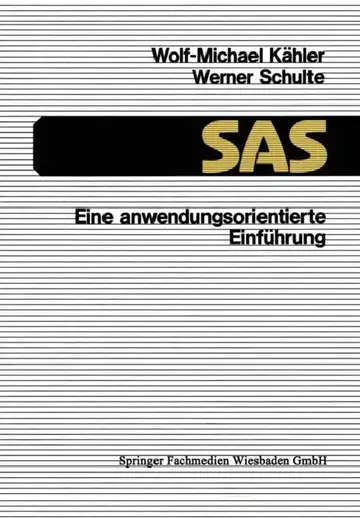 Cover of SAS -- Eine Anwendungsorientierte Einführung