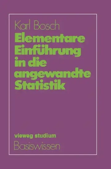 Cover of Elementare Einführung in Die Angewandte Statistik