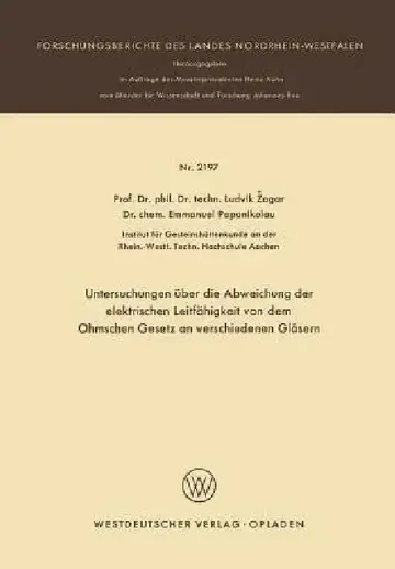 Cover of Untersuchungen Über Die Abweichung Der Elektrischen Leitfähigkeit Von Dem Ohmschen Gesetz an Verschiedenen Gläsern