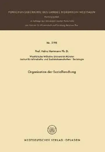 Cover of Organisation Der Sozialforschung