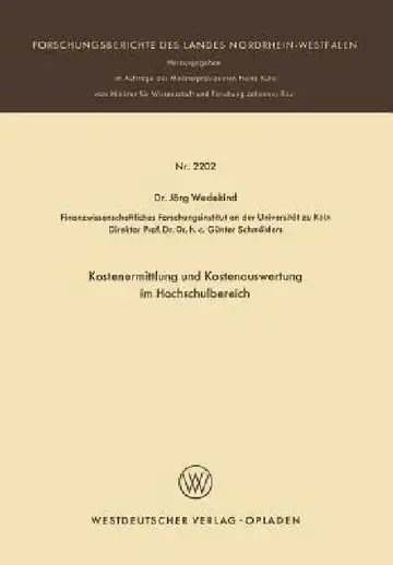 Cover of Kostenermittlung Und Kostenauswertung Im Hochschulbereich