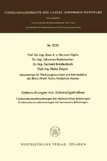 Cover of Untersuchungen an Zahnradgetrieben