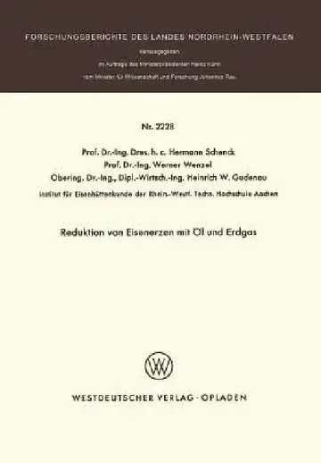 Cover of Reduktion Von Eisenerzen Mit Öl Und Erdgas