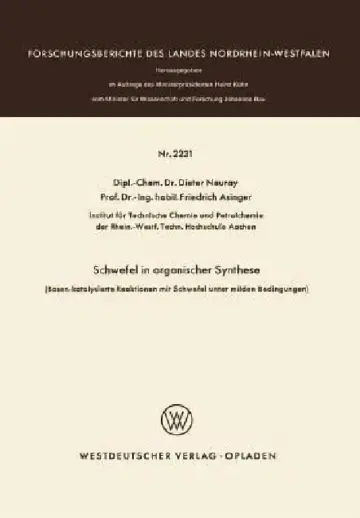 Cover of Schwefel in Organischer Synthese