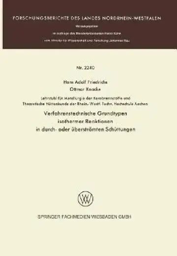 Cover of Verfahrenstechnische Grundtypen Isothermer Reaktionen in Durch- Oder Überströmten Schüttungen