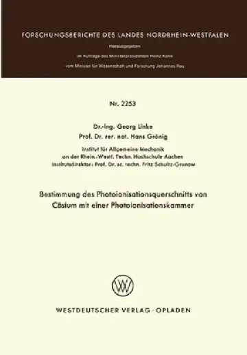 Cover of Bestimmung des Photoionisationsquerschnitts von Cäsium mit einer Photoionisationskammer