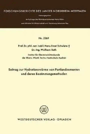 Cover of Beitrag Zur Hydrationswärme Von Portlandzementen Und Deren Bestimmungsmethoden