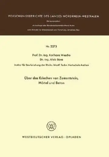 Cover of Über Das Kriechen Von Zementstein, Mörtel Und Beton