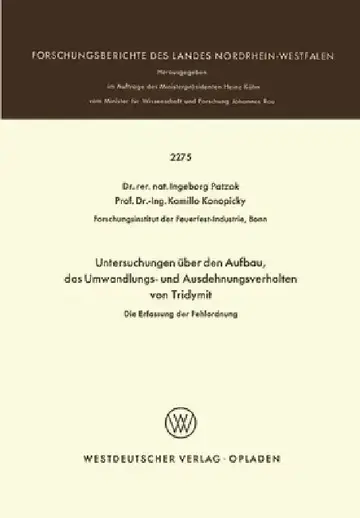 Cover of Untersuchungen über den Aufbau, das Umwandlungs- und Ausdehnungsverhalten von Tridymit