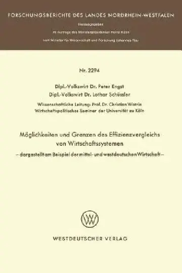 Cover of Möglichkeit Und Grenzen Des Effizienzvergleichs Von Wirtschaftssystemen
