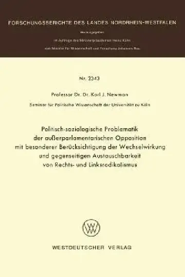 Cover of Politisch-Soziologische Problematik Der Außerparlamentarischen Opposition Mit Besonderer Berücksichtigung Der Wechselwirkung Und Gegenseitigen Austaus