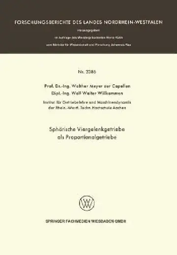 Cover of Sphärische Viergelenkgetriebe ALS Proportionalgetriebe