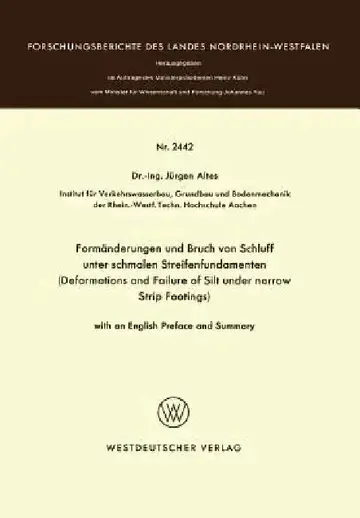 Cover of Formänderungen Und Bruch Von Schluff Unter Schmalen Streifenfundamenten