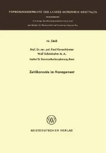 Cover of Zeitökonomie Im Management