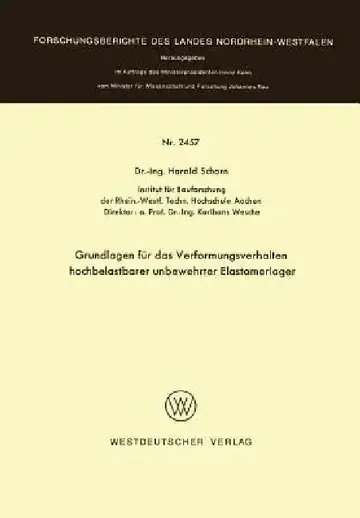 Cover of Grundlagen Für Das Verformungsverhalten Hochbelastbarer Unbewehrter Elastomerlager