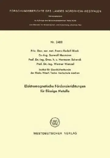 Cover of Elektromagnetische Fördereinrichtungen Für Flüssige Metalle