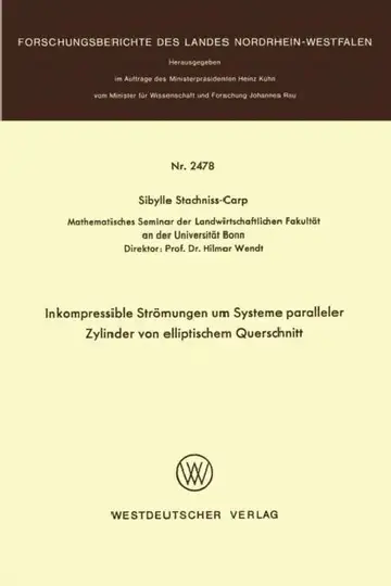 Cover of Inkompressible Strömungen Um Systeme Paralleler Zylinder Von Elliptischem Querschnitt