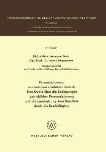 Cover of Personalplanung in Einem Neu Errichteten Betrieb