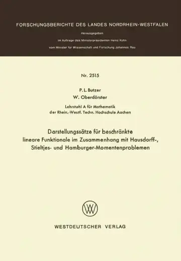 Cover of Darstellungssätze Für Beschränkte Lineare Funktionale Im Zusammenhang Mit Hausdorff-, Stieltjes- Und Hamburger-Momentenproblemen