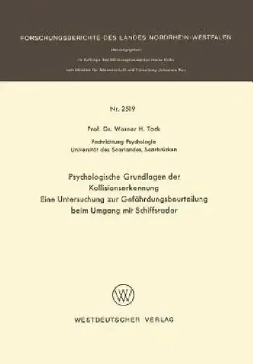 Cover of Psychologische Grundlagen Der Kollisionserkennung
