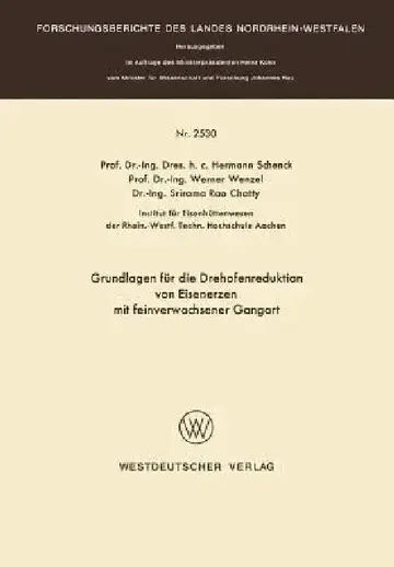 Cover of Grundlagen Für Die Drehofenreduktion Von Eisenerzen Mit Feinverwachsener Gangart