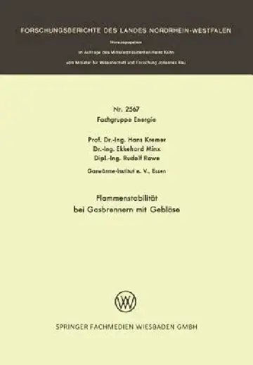 Cover of Flammenstabilität Bei Gasbrennern Mit Gebläse