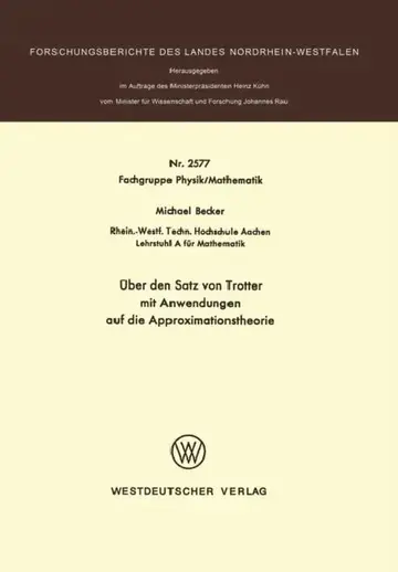Cover of Über den Satz von Trotter mit Anwendungen auf die Approximationstheorie