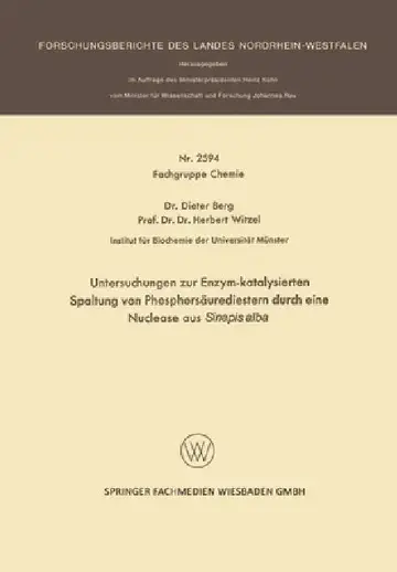 Cover of Untersuchungen zur Enzym-katalysierten Spaltung von Phosphorsäurediestern durch eine Nuclease aus Sinapis alba