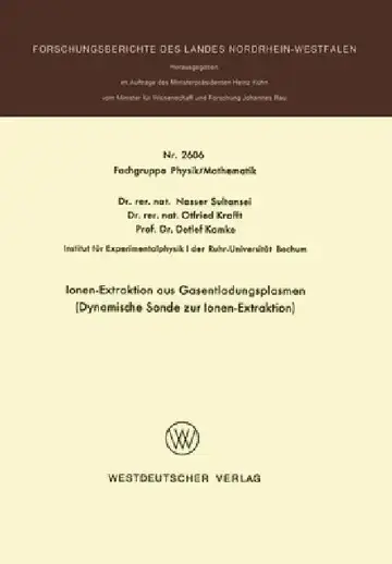 Cover of Ionen-Extraktion aus Gasentladungsplasmen
