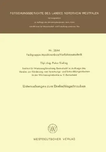 Cover of Untersuchungen Zum Drehschlagschrauben