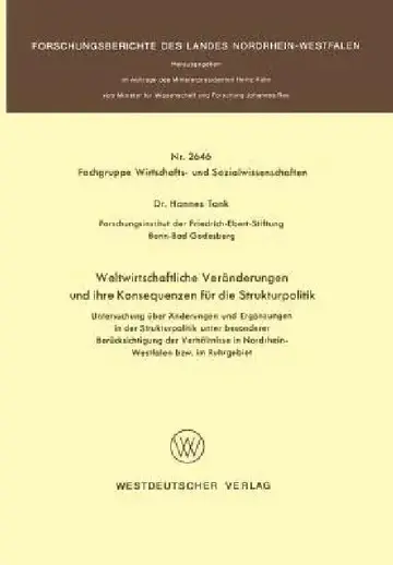 Cover of Weltwirtschaftliche Veränderungen Und Ihre Konsequenzen Für Die Strukturpolitik