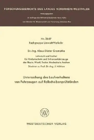 Cover of Untersuchung Des Laufverhaltens Von Fahrzeugen Auf Rollscheibenprüfständen