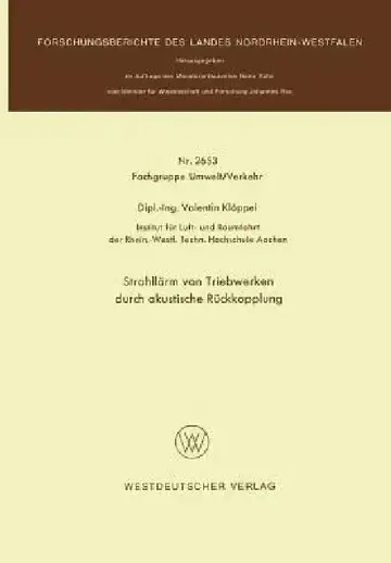 Cover of Strahllärm Von Triebwerken Durch Akustische Rückkopplung