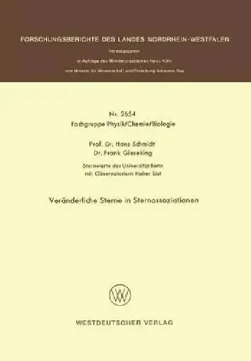 Cover of Veränderliche Sterne in Sternassoziationen