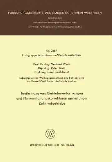 Cover of Bestimmung Von Getriebeverformungen Und Flankenrichtungskorrekturen Mehrstufiger Zahnradgetriebe