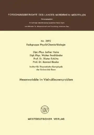 Cover of Mesonvariable im Vielnukleonenproblem