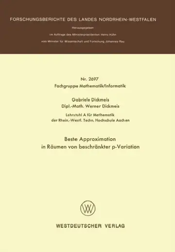 Cover of Beste Approximation in Räumen von beschränkter p-Variation