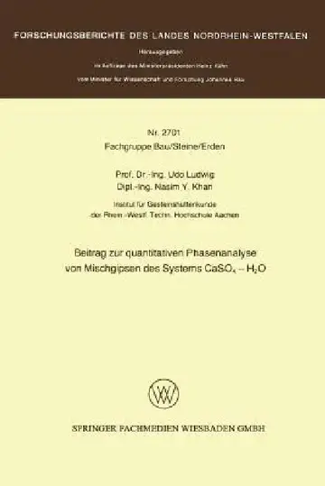 Cover of Beitrag Zur Quantitativen Phasenanalyse Von Mischgipsen Des Systems Caso4 -- H2O