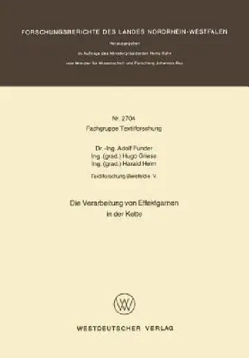 Cover of Die Verarbeitung Von Effektgarnen in Der Kette