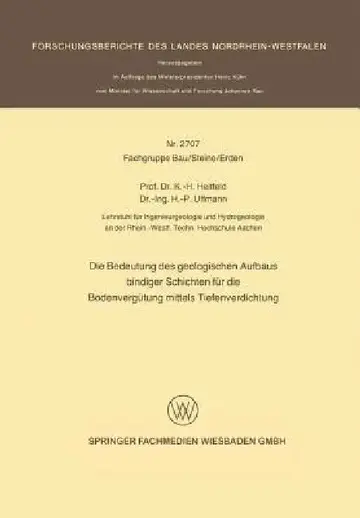 Cover of Die Bedeutung Des Geologischen Aufbaus Bindiger Schichten Für Die Bodenvergütung Mittels Tiefenverdichtung
