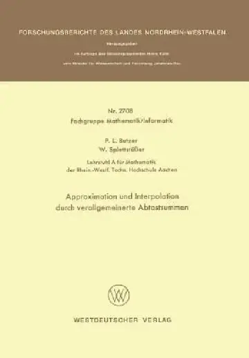 Cover of Approximation Und Interpolation Durch Verallgemeinerte Abtastsummen