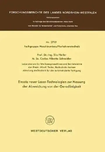 Cover of Einsatz Neuer Laser-Technologien Zur Messung Der Abweichung Von Der Geradlinigkeit
