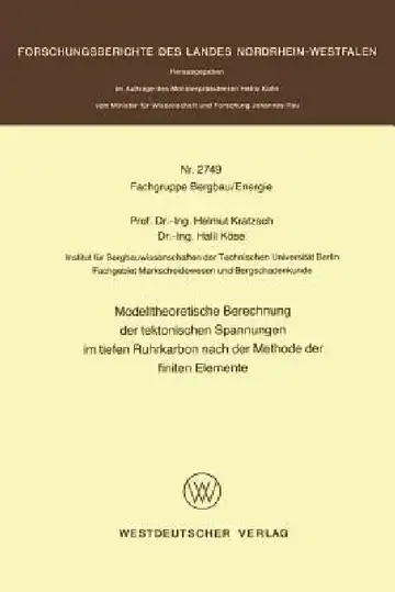 Cover of Modelltheoretische Berechnung Der Tektonischen Spannungen Im Tiefen Ruhrkarbon Nach Der Methode Der Finiten Elemente
